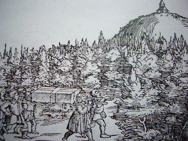 Obrázek zobrazující údajný Čechův pohřeb ve Ctiněvsi 