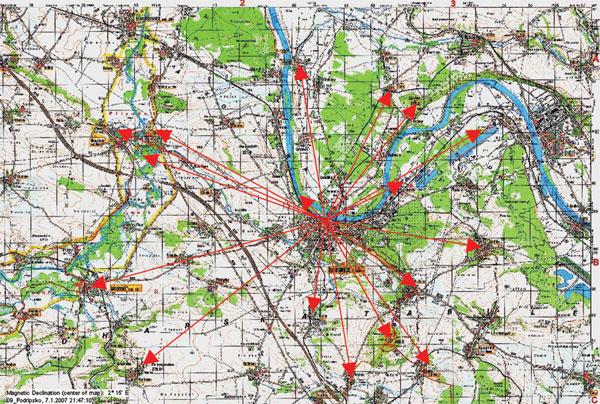 Mapa Podřipska